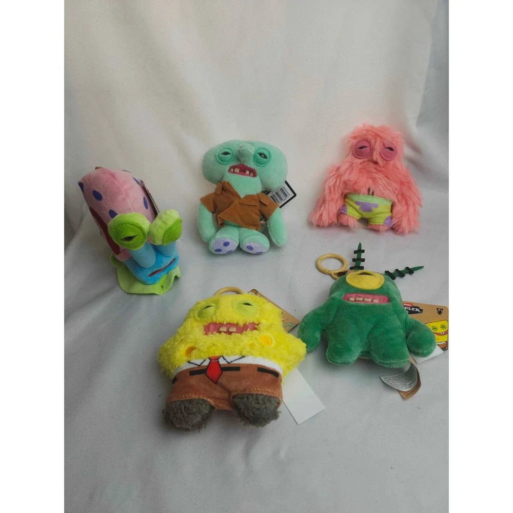 Zuru Fuggler x SpongeBob SquarePants Plush Keyring Lot 5 SpongeBob Patrick Gary
